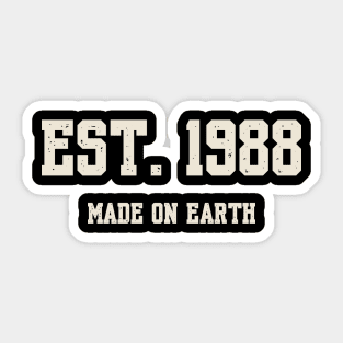 1988 Birthday Vintage Varsity Sticker